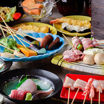Tempura Utagawa - 串てんぷらコース3300円（税込）全7品小鉢、刺身、串15本、天ぷら屋のサラダ、天むす、みそ汁、デザート