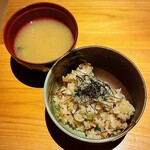 いざかや しん - じゃこ飯を味噌汁と一緒に美味しく頂きました(o^^o)