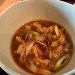 手打蕎麦 たじま - つけモツ 1,200円(税込)。
      