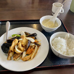 京華 - 鶏肉とナス甘辛炒め 小ライス