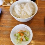 心麺 - ライス(小)にはお新香付き