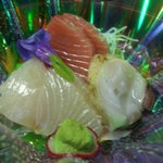 鷹泉閣 岩松旅館 - 前浜魚貝の盛り合わせ（海老を蛸にかえてくださいました）