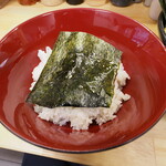 ラーメン 三亀 - ご飯に海苔