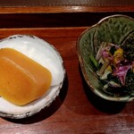 一徹 - からすみ、春菊のお浸し