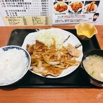 居酒屋大学 - 豚の生姜焼き定食　820円