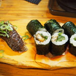 魚路 - 炙りトロいわし ＆ うなぎとわさび菜巻