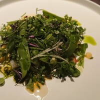 ギュール ルモンテ - 烏賊サラダ。ラディッシュオイルと海老オイル、分かりますよね？