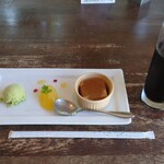 旬菜居食屋 Oeuf Oeuf - ▶デザート
○ゼリー
○カスタードプリン
○抹茶アイスクリーム
▶ドリンク
○アイスコーヒー
何だか業務用みたいな味わいで
香りはほぼない感じなんだけど
酸味は結構強めな味わい。