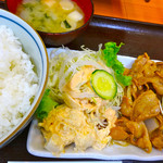 定食屋　イワイ - 日替定食 豚のしょうが焼き 定食屋イワイ 広島市南区東雲本町