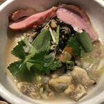 鴨出汁中華蕎麦 麺屋yoshiki - 鴨と浅利そば（塩）+プチライス