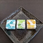 いづも寒天工房 - 寒天和菓子 雪ふわり(ラムネ・メロン・みかん)