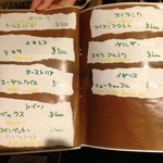 グリーンフィンガーズ - ドリンクメニュー（一部）