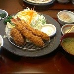 めしや魚虎 - カキ＆エビフライランチ（1080円）