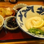 うどん工房悠々 - 鶏天定食800円　夜でも注文可能　※2013年5月