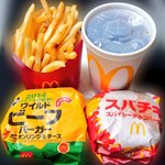 McDonald's - ワイルドビーフバーガー オニオンリング&チーズMセット＆スパチキ