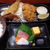 Uoshichi Sengyoten - 手開きアジフライ＆ホタテフライ定食1073円＋税