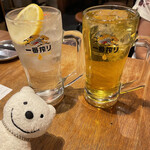 Kushi Katsu Dengana Oofuna Ten - なにわシルバー、緑茶ハイ Naniwa Silver Highball, Shochu Highball with Green Tea at Kushikatsu Dengana, Ofuna！♪☆