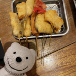 串かつ でんがな - 串かつ8本セット Deep Fried Meat and Vegetable Assortment 8 Skewers at Kushikatsu Dengana, Ofuna！♪☆(*^o^*)