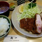 丸一 - 極上ロースかつ定食（断面）