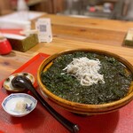 酒呑蕎食〆タグル - しらす花まきそば