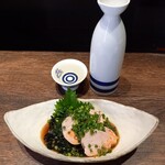 酒菜や まつ - 「菊姫」お燗。鮟肝ポン酢。