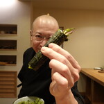 すし処 ひさ田 - たくあん漬けとハーブの細巻き