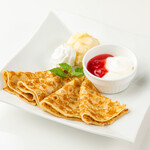 Dutch Crepes with mascarpone cream (strawberry/chocolate)