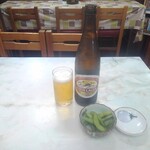 Tonkatsu Marumi - 瓶ビールと枝豆