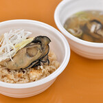 海の公園かき小屋 - かき小屋のかき飯とかきの潮汁