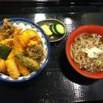 おきむら - ミニそば 天丼セット