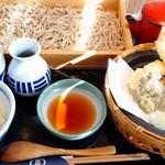 天竜そば みかわ庵 - 料理写真:選びるミニ丼天ざる(自然薯めし) 1,408円