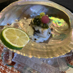 日本料理 まめぞう - 鮑の一口寿司