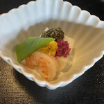 日本料理 まめぞう - 長芋豆腐、海老やどんぶり付き