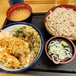 天丼てんや - 冬天丼と小そばのサービスセット