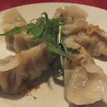 生碼麺食道 - 「名物　特製水餃子　神田仕込カレーテイスト」 ：浅草開花楼のプルプルッとした餃子の皮使用！カレーの香りがデリケート♪