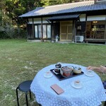 山はげ - 食後のコーヒーを外でいただきました