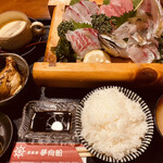 YUMEKOUSEN - 活魚刺身定食＝1818円 税込