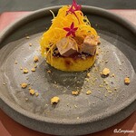 カーサ・デル・チーボ - バターナッツのスフォルマートにフォワグラのテリーナとモスタルダ､アマレッティ