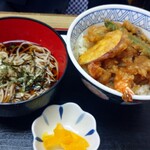 巴屋食堂 - 天丼と選択したコロそば(税込750円)