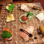 189129639 - 繊細に盛り付けられたゴージャスな前菜プレート、野菜にお肉やお魚に卵とバランス抜群