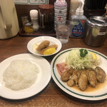 かつれつ四谷たけだ - カキバター焼定食 1,700円（税込）、カキフライ2個 480円（税込）