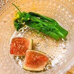 鮨おばな - 女将さんの漬けた無花果と菜の花