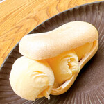 鮨おばな - デザートのアイスクリーム最中
