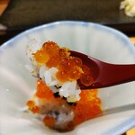 鮨 ふくじゅ - いくら、からすみ、とびっこ、キャビアの小丼 ♪