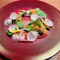 麻布淺井 - ◆海苔とマスカルポーネ、からすみとヒラメ