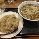 アジア中華創作料理 天府餃子城 - サンマー麺・半炒飯(大盛に変更)セット