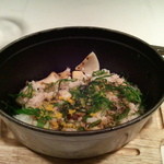 ビストロ 間 - くずし(〆に！)…「鮮魚と紅ズワイ蟹の筍ごはん！」