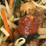 レバニラ定食 kei楽 - レバーと自家製辛味噌