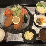 魚料理 一心 - 日替わりおまかせ定食：あじのフライ