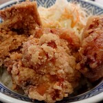 Yoshinoya - から揚げ丼のアップ